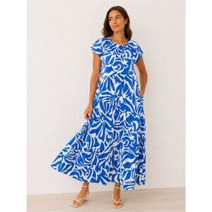 1. State Blue & White Abstract Print Maxi Dress - size XS